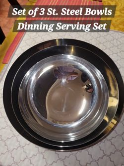 St Steel Kitchen Dinning Bowl Set of 3