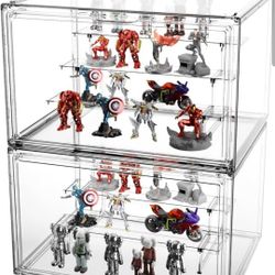 Transparent Acrylic Display Case for Collectibles, Adjustable Shelves for Figurines