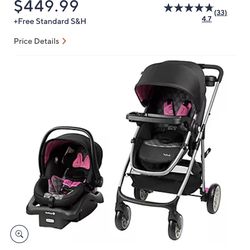 Minnie Mouse Carseat + Stroller 8 In 1