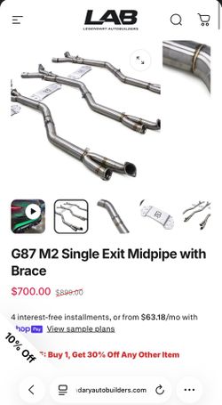 G87 M2 Single Exit Midpipe From Legendary Auto Builders (L.A.B)