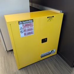 30 Gallon, 1 Shelf, 2 Doors, Self Close, Flammable Cabinet, Sure-Grip EX, Yellow - 893020