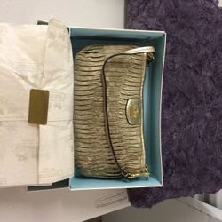 Coach Madison Gathered Signature Wristlet/Purse