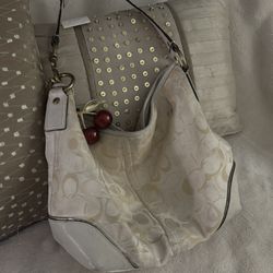 white coach bag
