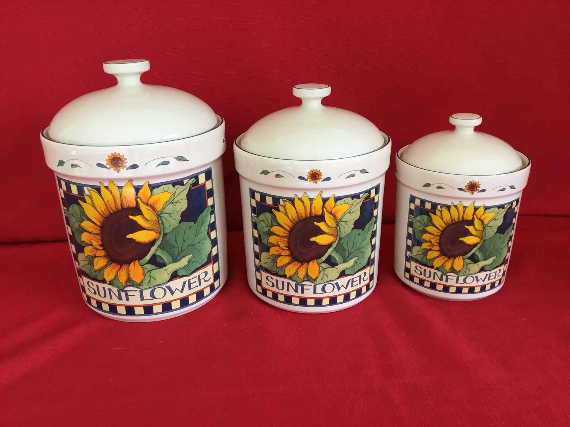 3-Piece Susan Winget Sunflower Canister Set