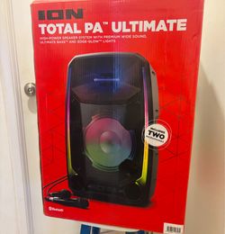 ION Total PA Ultimate – 650W Bluetooth PA Speaker System w/ Wireless Mic, Tripod Stand & LED Lights