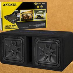 Kicker Dual L7 Subwoofer Enclosure 12" L7S12 Ported 2400 Watts CX Amplifier Package 🚨 Payment Options Available 🚨 No Credit Needed 🚨 
