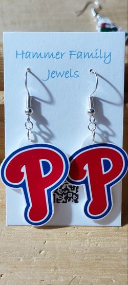 Phillies Fan Art Earrings 