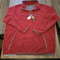 Antigua Cardinals Pullover 1/2 Zip Fleece W/Zip Pockets Size XXXL Red & Gray 