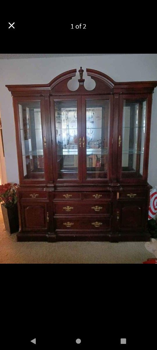 Queen Anne Display Cabinet and Dining Room Table