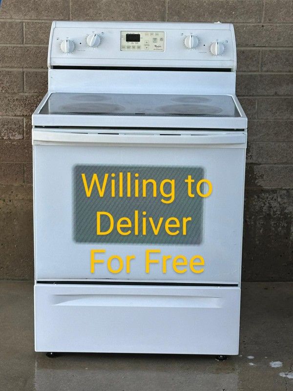 Whirlpool 30" In W Glass-Top Electric Range 220 V