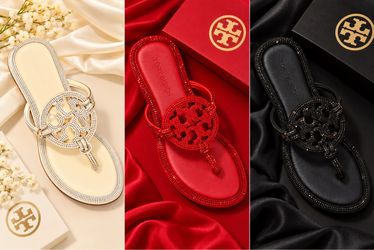 Tory Burch Miller Crystal Embellished Sandals