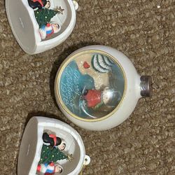 Vintage Hallmark And Avon Lot Of 3 Ornaments 