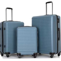 (New) 3Pc Luggage Set Hardshell Lightweight with TSA Lock Spinner Wheels Size 20” 24” 28”