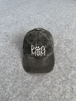 Black Dog Mom Cap With Paw Print Embroidery