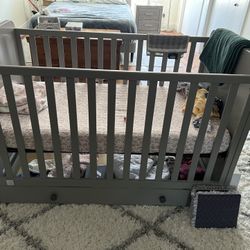 Baby Nursery Furniture Gray + Pack & Play 