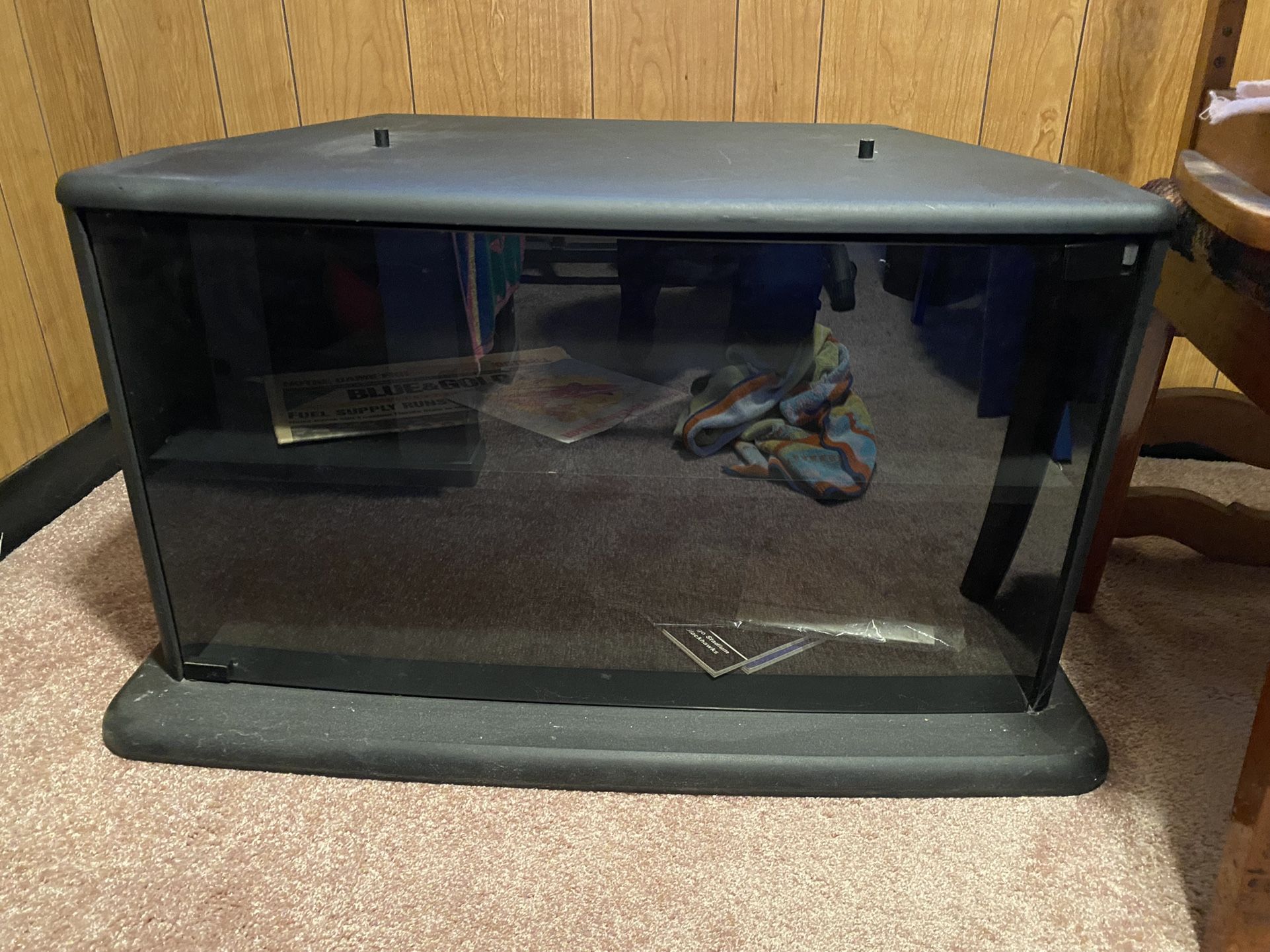 SMOKED GLASS TV STAND/CABINET