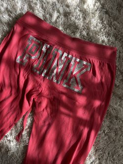 Y2K PINK VICTORIA SECRET BOOTY LABELED RHINESTONE 2000S SWEATS!! HOT PINK  for Sale in Euless, TX - OfferUp