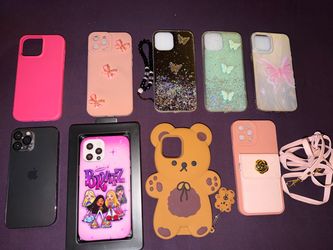 iPhone 12 Pro Max unlocked with 17 Phone Cases Bundle & Separately