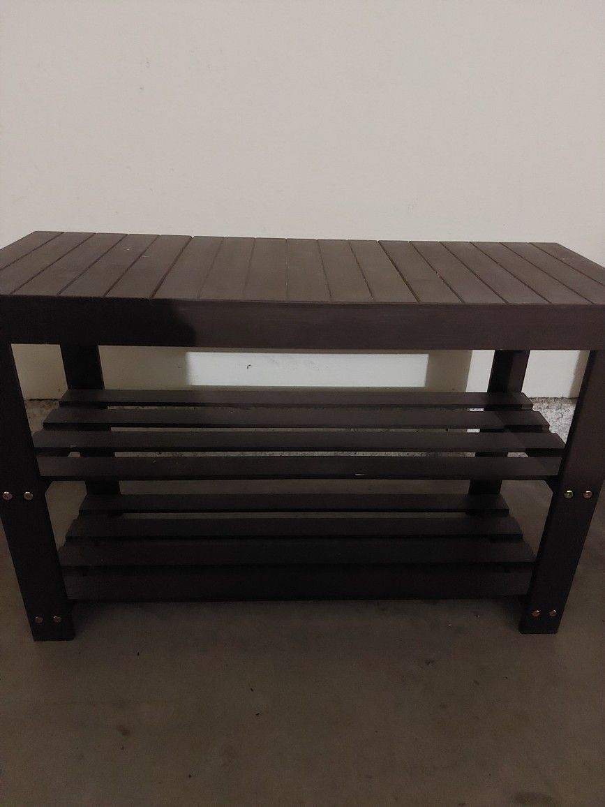 2 Dark Wood Color Shoe Racks