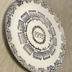 Vintage 1955 Calendar Plate