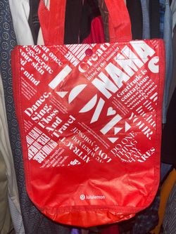 Lululemon red and white bag