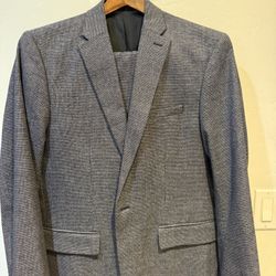 H&M 2 Piece Suit In Textured Gray 