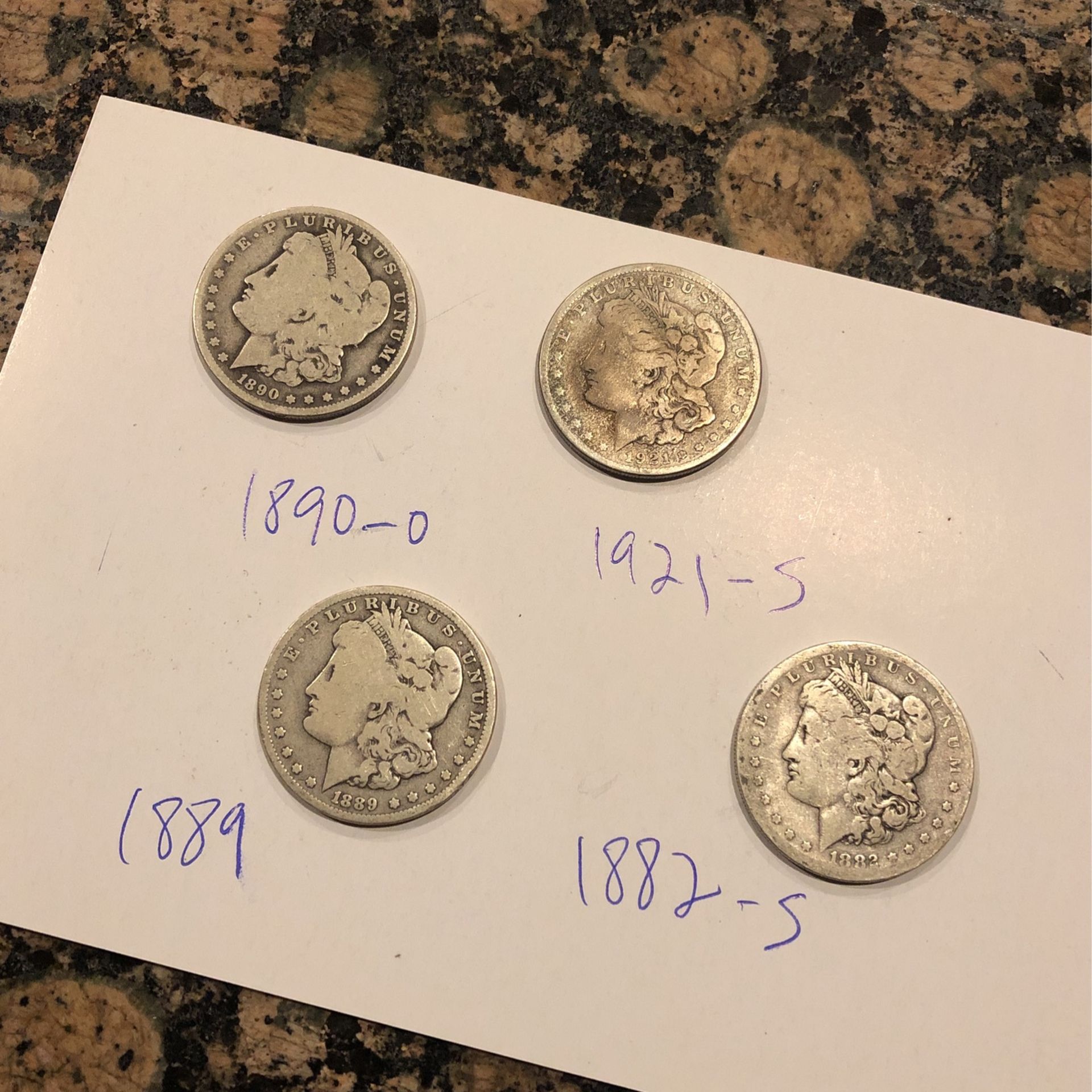 Lot Of 4 Silver Morgan Dollars