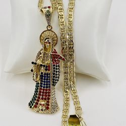 Santa Muerte Chapado En Oró/the Grim Reaper Gold Plated