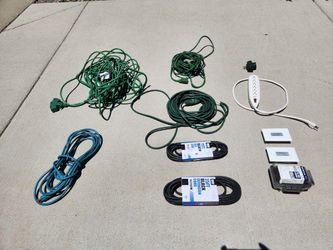 extension cords
25' 15' - unused
plastic cover etc.
all for $20