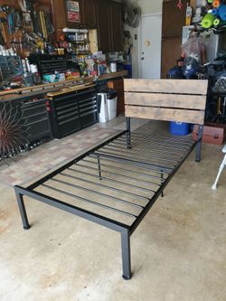 Twin Frame Bed with Headboard