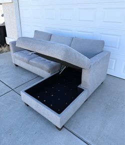 Gray Sectional Couch with Storage - World Market