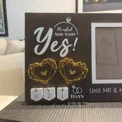 Engagement Bridal Shower Picture Frame Gift He Asked She Said Yes