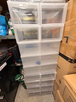 Drop front box for shoes