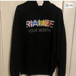 Black Rialize Your Worth Sweatshirt … Size XL