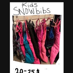 GIRLS Snow Bibs 20$ EACH pick up downtown LA little Tokyo area