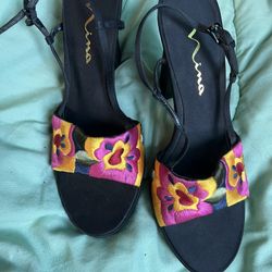 Nina Embroidered high heels