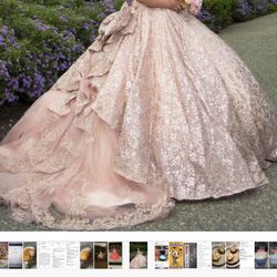 Rose Gold Quinceañera Dress 