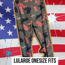 Women’s Lularoe Onesize patriotic USA leggings