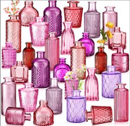 Pink and purple bud vases (30 pack)