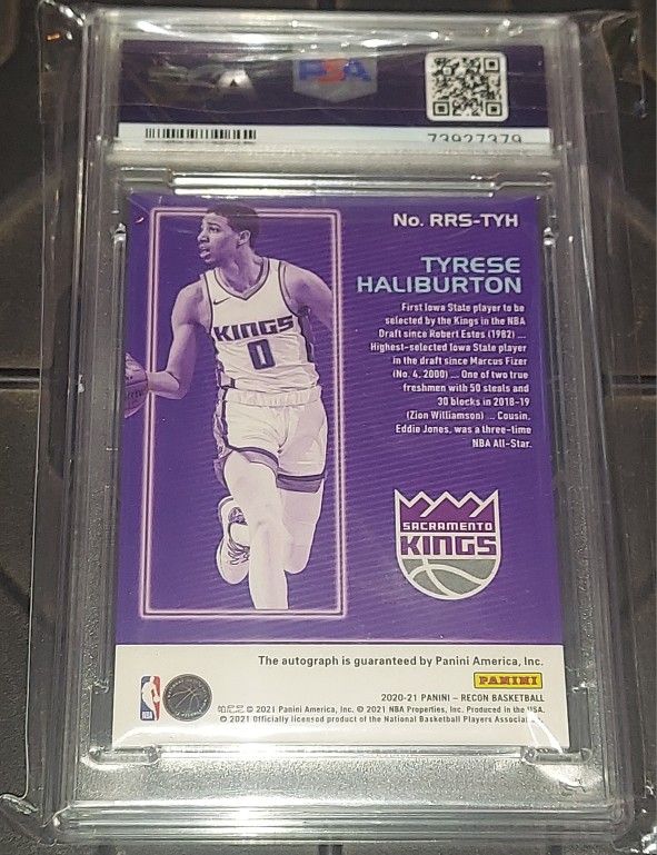2020 RECON TYRESE HALIBURTON ROOKIE RECON SIGNATURES AUTO PSA 9 Trading cards