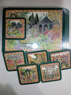 Garden Scene Placemats and Coasters Set set