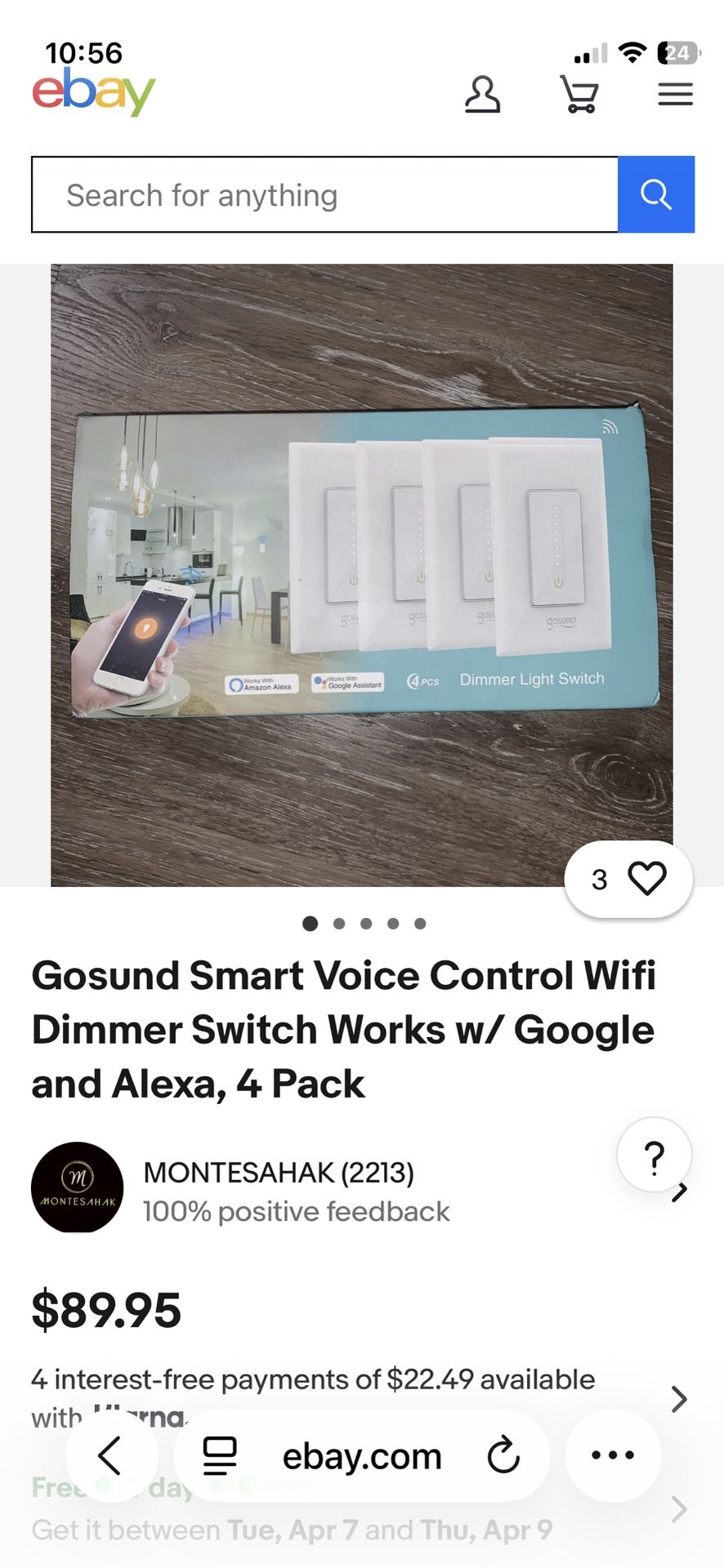 Misopily Single Pole Smart Dimmer Switch 2.4GHz WiFi 3 pcs Touch Dimming Works with Alexa Google Home Voice App Timer Schedule Neutral Wire