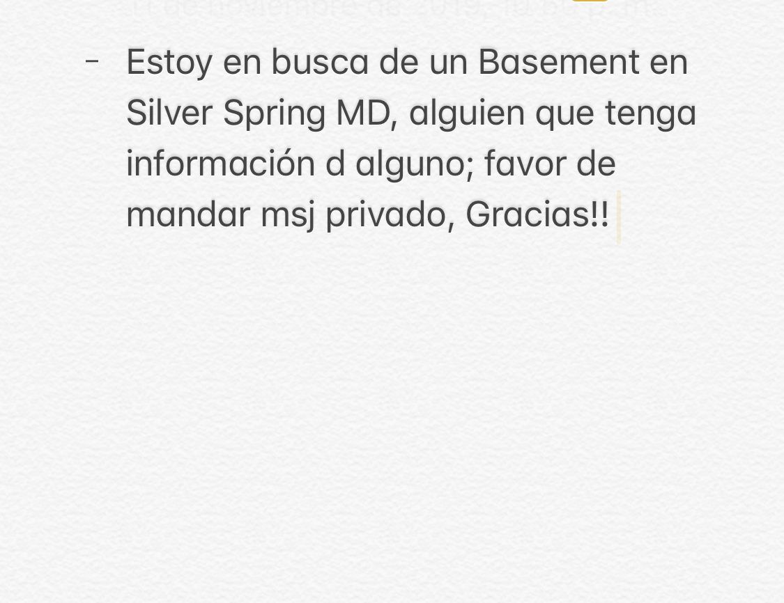 Busco Basement d dos cuartos en Silver Spring