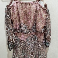 Wrangler Off the Shoulder Balloon Sleeve Dress size Woman's Large 