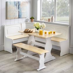 Nook 3-piece Dining Set - White/Natural(New In A Box)