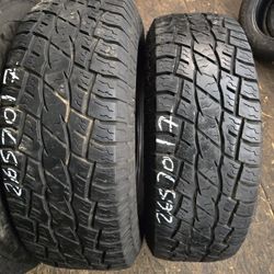 2 Tires 265.70.17 American Road Star At 80 % Tread Dot 2524