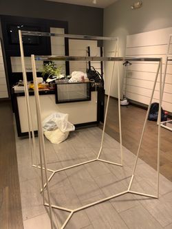 White Metal Clothing Rack