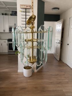 Vintage beveled glass chandelier