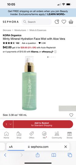 Kora Organics Minty Mineral Hydration mist