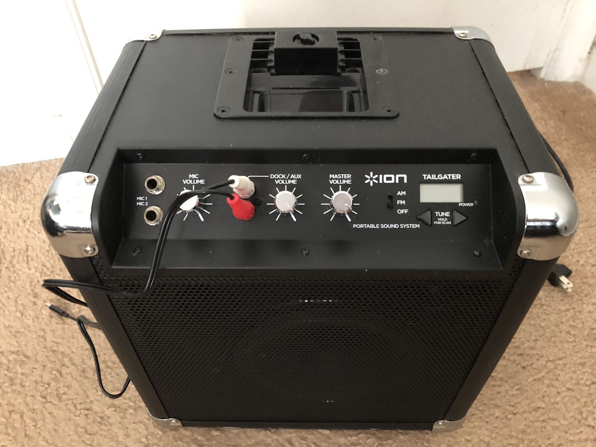 Ion Tailgater Portable Sound System DJ/ Professional Speaker No Bluetooth